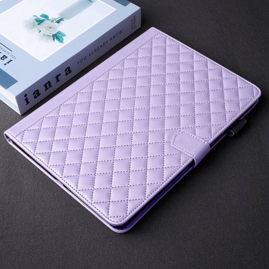 For Samsung Galaxy Tab S6 Lite 2024 Rhombus Lattice Leather Tablet Case(Purple) by bashfashion