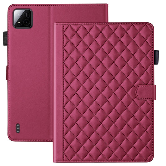 For Xiaomi Pad 7 / 7 Pro Rhombus Lattice Leather Tablet Case(Red) by bashfashion