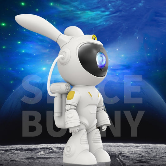 G001 Space Rabbit Starry Sky Projection Lamp Bedroom Laser Atmosphere Light(White) by bashfashion