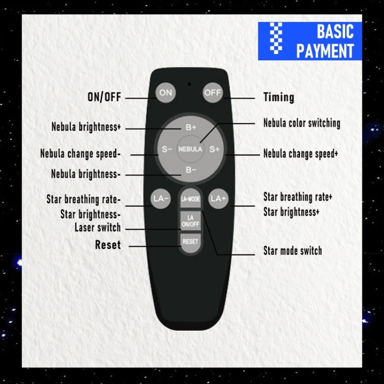 G002 Space Rabbit Starry Sky Projection Lamp Bluetooth Speaker 2 in 1 Laser Light(White) by bashfashion