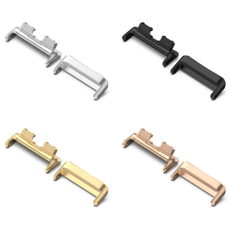 For Huawei Band 10 / 9 / 8 1 Pair Stainless Steel Metal Watch Band Connector(Black) by bashfashion