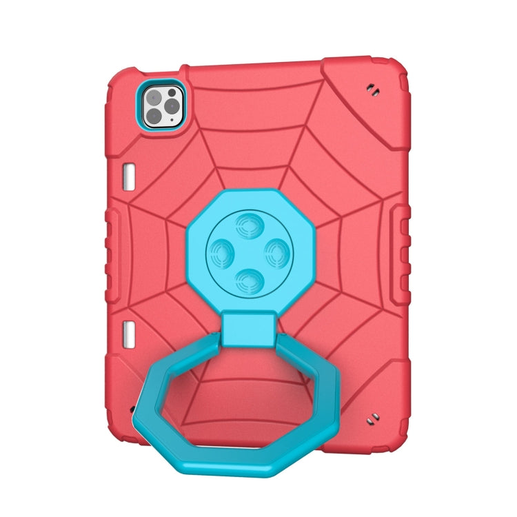 For iPad Pro 11 2022 / 2021 / 2020 Spider Turntable Handle Stress Relief Tablet Case(Red Blue) by bashfashion