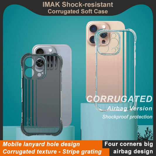 For iPhone 16 Pro Max IMAK Corrugated Texture Airbag TPU Phone Case(Transparent) by imak