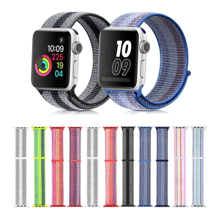 Nylon Loop Watch Band For Apple Watch Series 9&8&7 41mm / SE 3&SE 2&6&SE&5&4 40mm / 3&2&1 38mm(Berry Color) by bashfashion