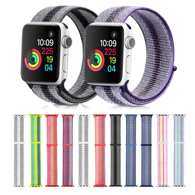 Nylon Loop Watch Band For Apple Watch Ultra 49mm&Watch Ultra 2 49mm / Series 9&8&7 45mm / SE 3&SE 2&6&SE&5&4 44mm / 3&2&1 42mm (Pinstripe Blue) by bashfashion