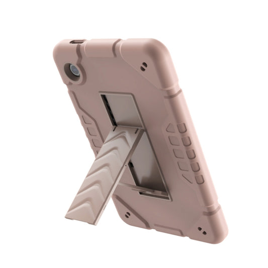 For Samsung Galaxy Tab A11 / A9 Armor Holder Silicone Hybrid PC Tablet Case(Rose Gold) by bashfashion