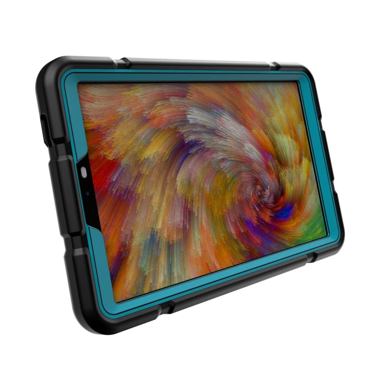 For Samsung Galaxy Tab A11+ / A9+ Armor Holder Silicone Hybrid PC Tablet Case(Black Blue) by bashfashion