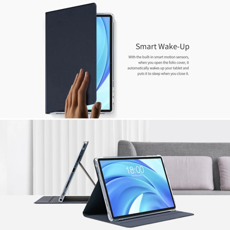 For Teclast T50 HD / T50 Max Anti-slip Texture Smart Tablet Leather Folio Case(Dark Blue) by TECLAST