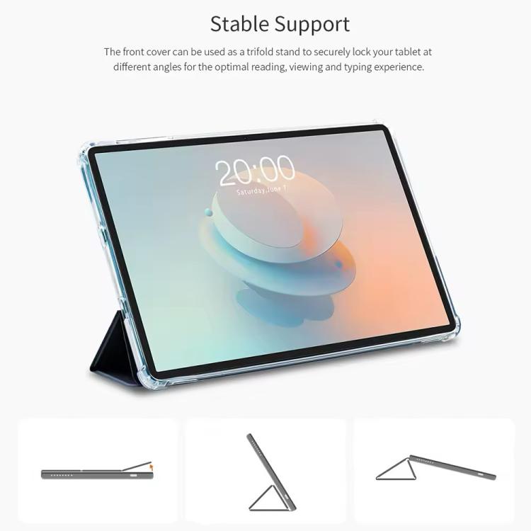 For Teclast P50AI Anti-slip Texture Smart Tablet Leather Folio Case(Dark Blue) by TECLAST