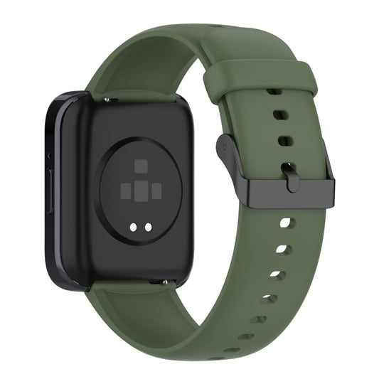 For SKG V9 Pro Solid Color Black Buckle Liquid Silicone Watch Band(Dark Green) by bashfashion