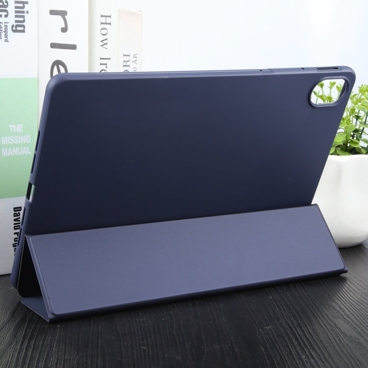 For Huawei MatePad 11.5 S GEBEI 3-folding Holder Shockproof Flip Leather Tablet Case(Dark Blue) by GEBEI