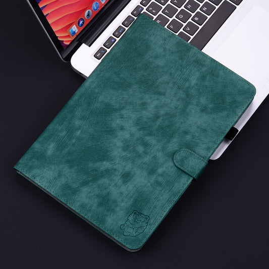 For Samsung Galaxy Tab A 9.7 T550 T555 Tiger Pattern Flip Leather Tablet Case(Dark Green) by bashfashion
