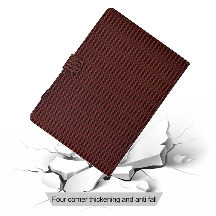 For Samsung Galaxy Tab A11 / A9 Solid Color Fiber Texture Smart Tablet Leather Case(Brown) by bashfashion