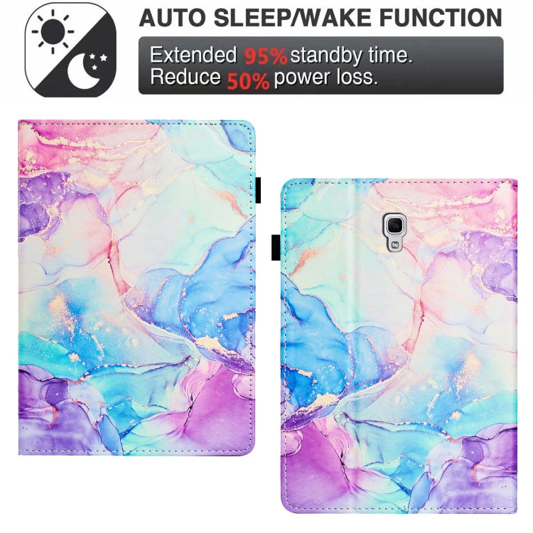 For Samsung Galaxy Tab A 10.5 T590 Marble Litchi Leather Smart Tablet Case(Purple Blue) by bashfashion