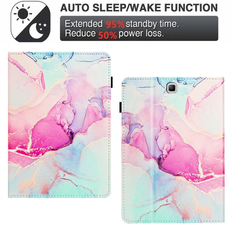 For Samsung Galaxy Tab A 8.0 T350 Marble Litchi Leather Smart Tablet Case(Pink) by bashfashion