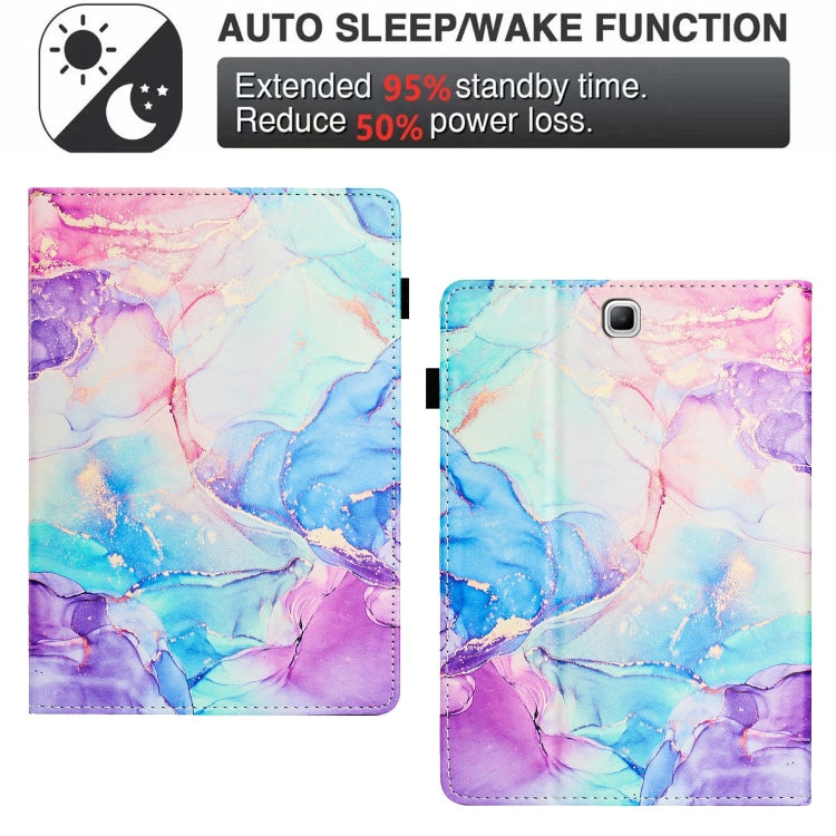 For Samsung Galaxy Tab A 8.0 T350 Marble Litchi Leather Smart Tablet Case(Purple Blue) by bashfashion