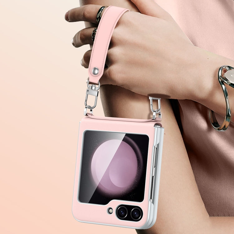 For Samsung Galaxy Z Flip6 / Flip7 FE SULADA Skin Feel Liquid Leather Phone Case with Strap(Black) by SULADA