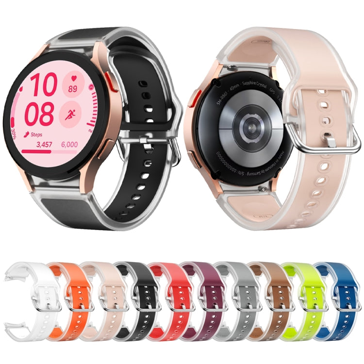 For Samsung Galaxy Watch FE 40mm Glacier Clear Two Color Silicone Watch Band(White) by bashfashion