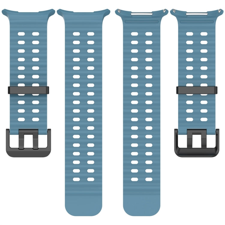 For Samsung Galaxy Watch Ultra 47mm / Ultra 2025 Ocean Dual Silver Buckle Silicone Watch Band(Black) by bashfashion