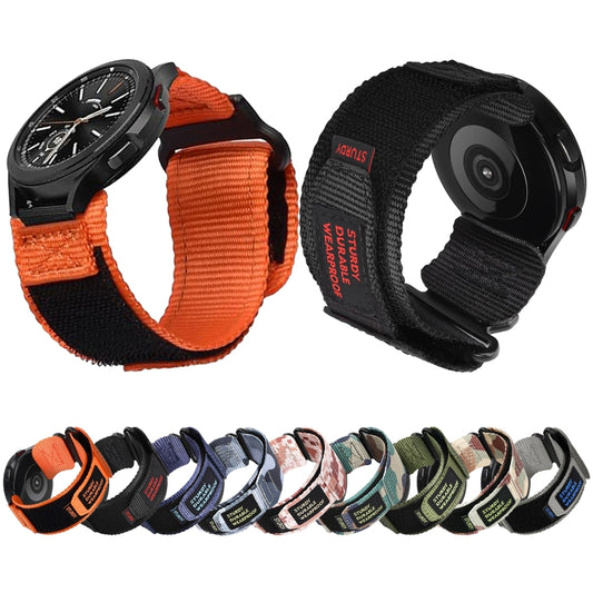 20mm Nylon Canvas Hook And Loop Fastener Watch Band(Orange) by bashfashion