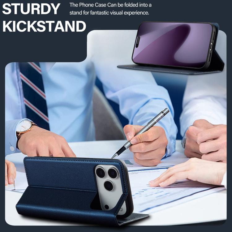 For iPhone 17 Pro Max LC.IMEEKE L1 Series Frosted Fine Texture PU Phone Case(Blue) by LC.IMEEKE