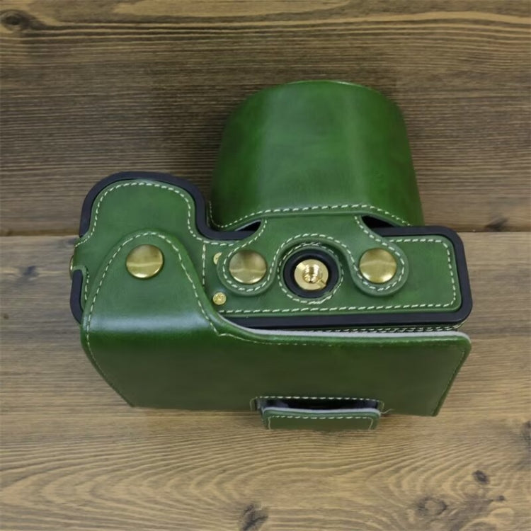 For FUJIFILM X-S20 Full Body Leather Camera Case Bag with Strap(Green) by bashfashion