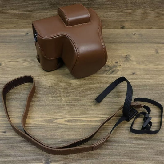 For FUJIFILM X-S20 Full Body Leather Camera Case Bag with Strap(Coffee) by bashfashion