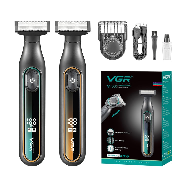 VGR V-360 5W USB Digital Display Electric T-shaped Shaver(Yellow) by VGR