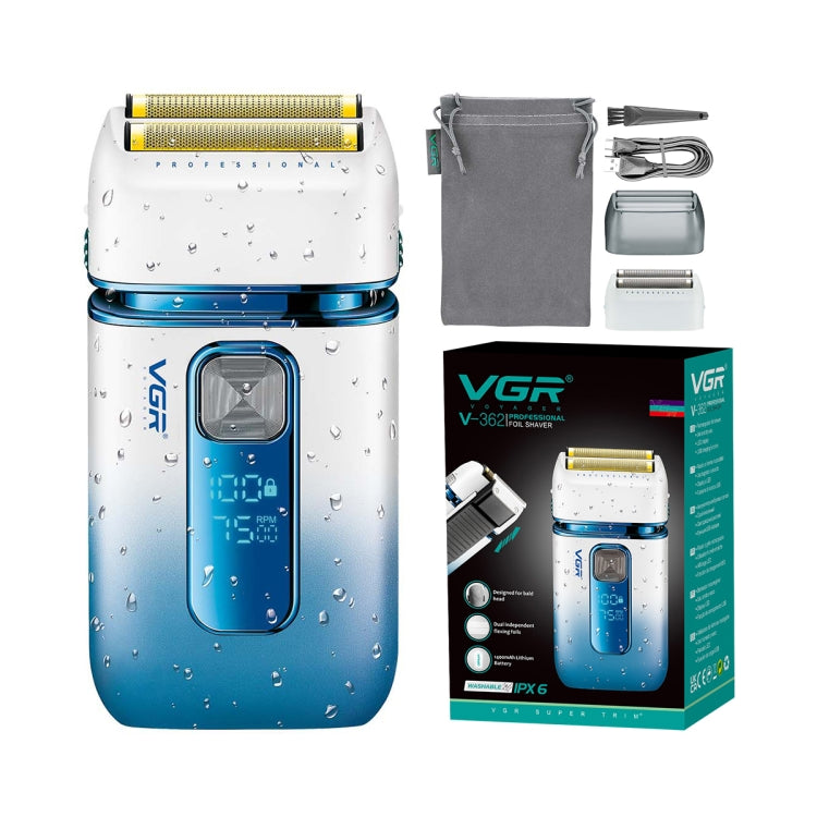 VGR V-362 5W USB Reciprocating Electric Shaver Bald Head Hair Clipper(Sky Blue) by VGR