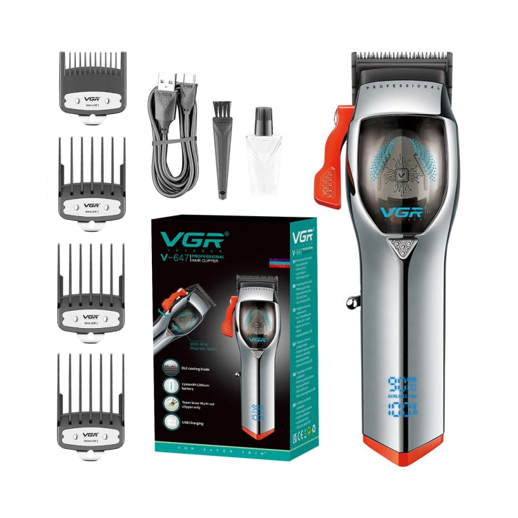 VGR V-647 5W USB LED Digital Display Magnetic Motor Electric Hair Clipper by VGR