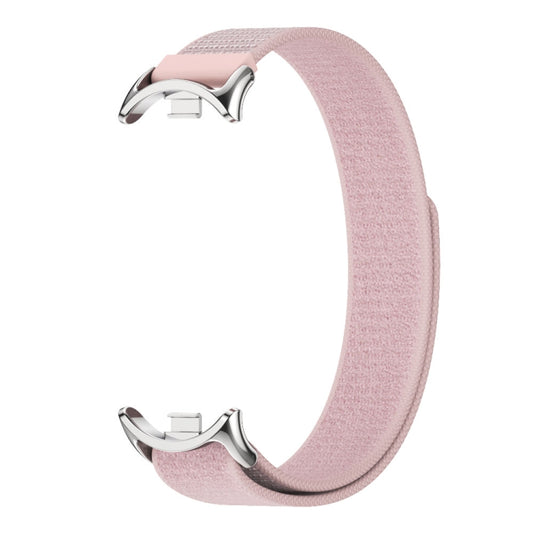 For Xiaomi Smart Band 9 / 8 MIJOBS Nylon Watch Band Wristband(Pink Silver) by MIJOBS