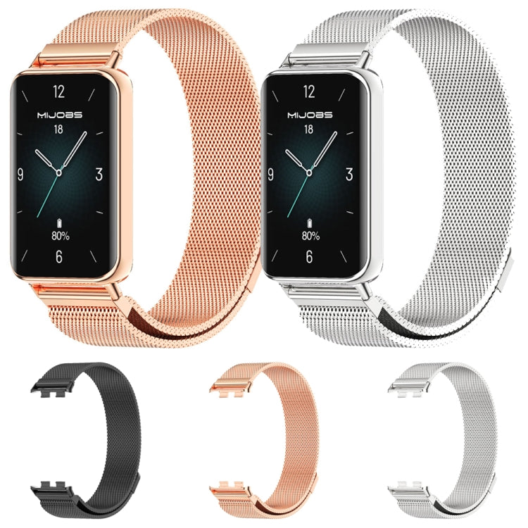 For Honor Band 10 / 9 MIJOBS Milan Magnetic Stainless Steel Watch Band(Black) by MIJOBS