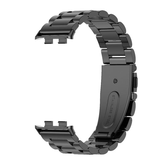 For Honor Band 10 / 9 MIJOBS Three-Beads Stainless Steel Watch Band(Black) by MIJOBS