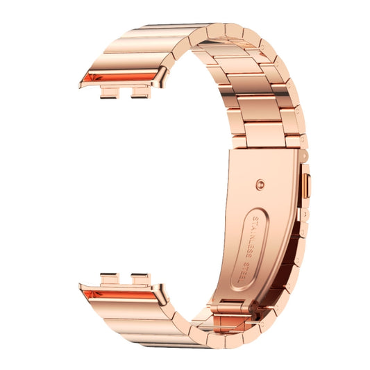 For Honor Band 10 / 9 MIJOBS Bamboo Stainless Steel Watch Band(Rose Gold) by MIJOBS