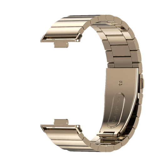 For Huawei Watch Fit3 MIJOBS Bamboo Stainless Steel Watch Band(Light Gold) by MIJOBS