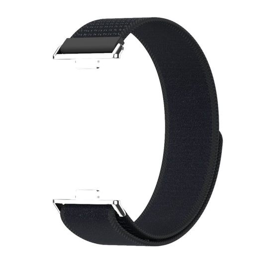 For Huawei Watch Fit3 MIJOBS Nylon Watch Band Wristband(Black Silver) by MIJOBS