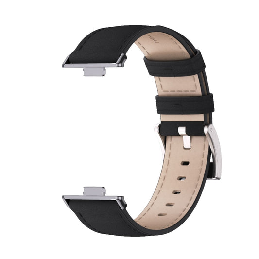 For Huawei Watch Fit3 MIJOBS Genuine Leather Watch Band(Black) by MIJOBS