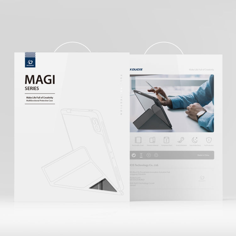 For Samsung Galaxy Tab S9+ / S9 FE+ DUX DUCIS Magi Series Smart Leather Tablet Case(Grey) by DUX DUCIS