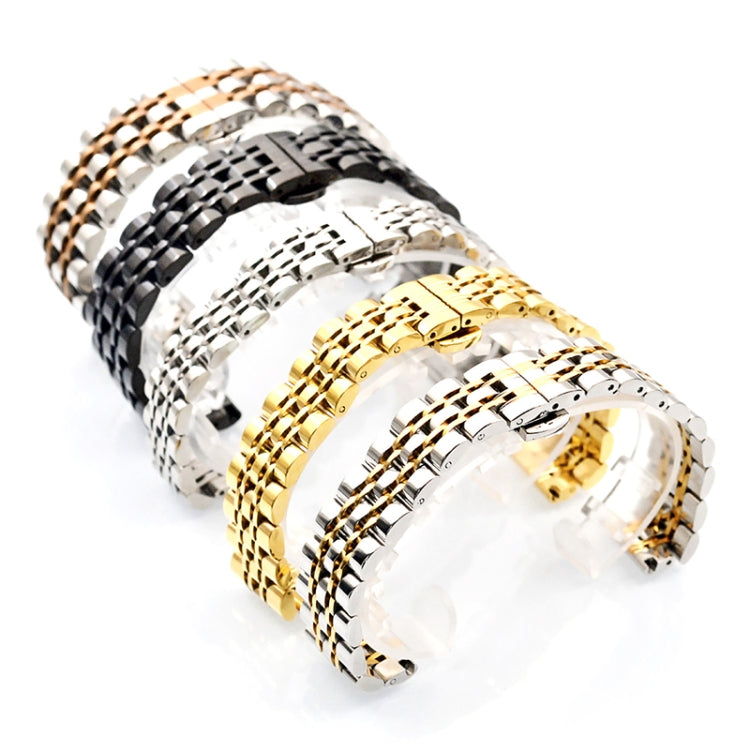 For Garmin Lily 2 Seven-beads 14mm Stainless Steel Watch Band(Vintage Gold) by bashfashion