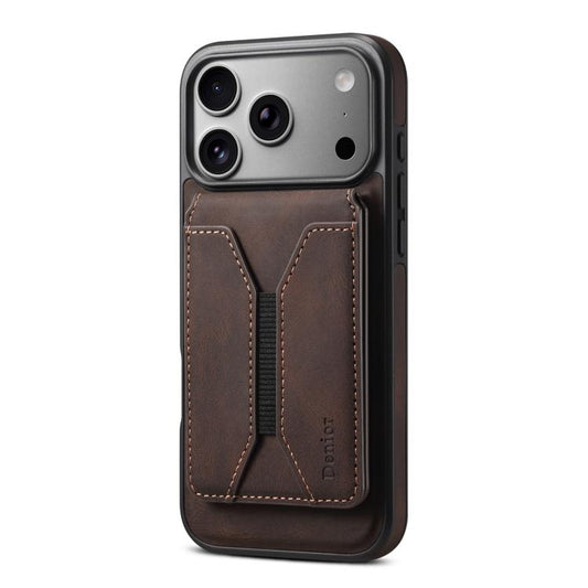 For iPhone 17 Pro Max Denior D17 Skin Feel MagSafe Detachable Card Slot Phone Case(Brown) by Denior