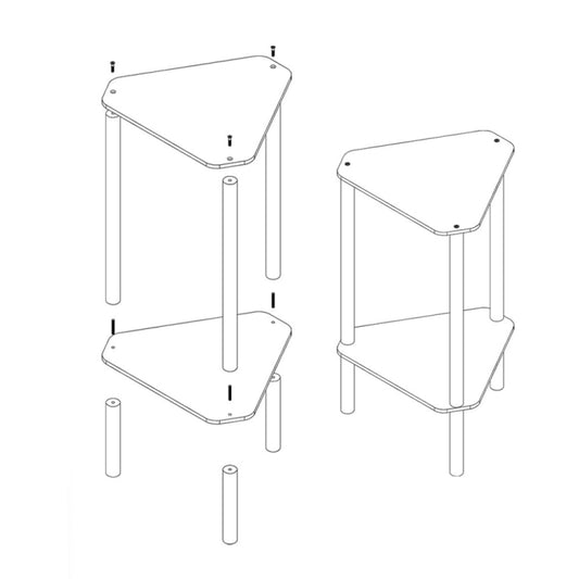 Acrylic Polygon Dual Layer Table Bedside Storage Rack(Transparent) by bashfashion