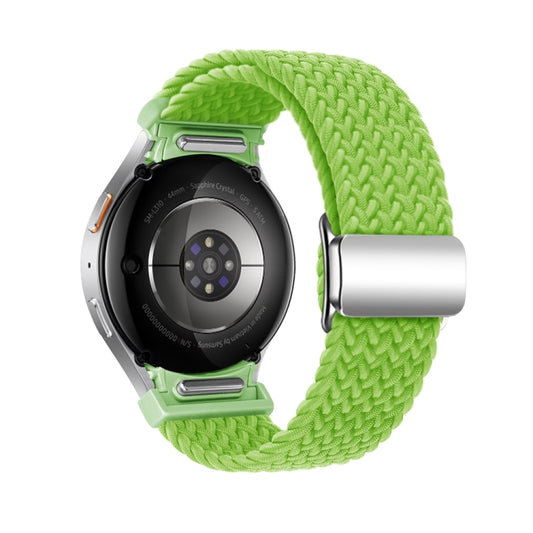 For Samsung Galaxy Watch 7 / 6 / 5 / 4 Nylon Loop Magnetic Buckle Watch Band(Yellow Green) by bashfashion
