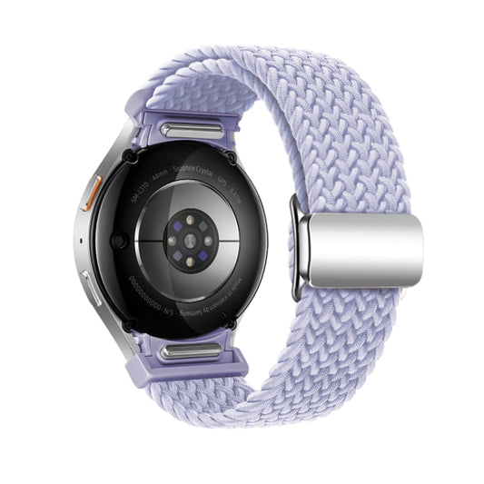 For Samsung Galaxy Watch 7 / 6 / 5 / 4 Nylon Loop Magnetic Buckle Watch Band(Fog Purple) by bashfashion