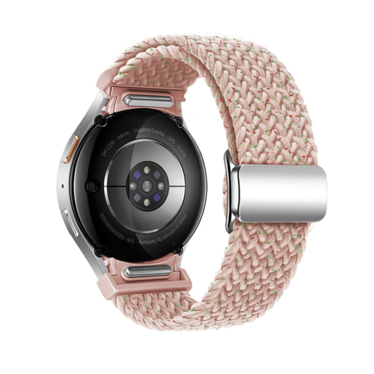 For Samsung Galaxy Watch 7 / 6 / 5 / 4 Nylon Loop Magnetic Buckle Watch Band(Starlight Pink) by bashfashion
