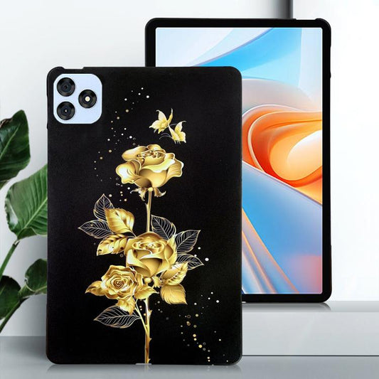 For itel VistaTab 30 Color Painting Pattern Smart Tablet TPU Case(Golden Rose) by bashfashion