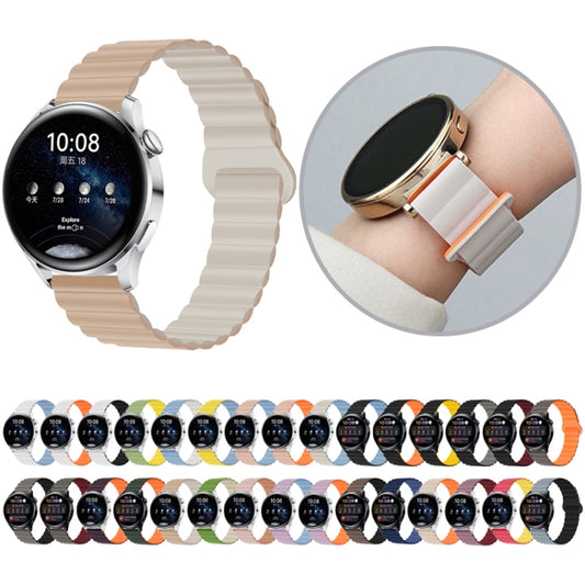 20mm Two Color Magnetic Silicone Watch Band(White Mist Blue) by bashfashion