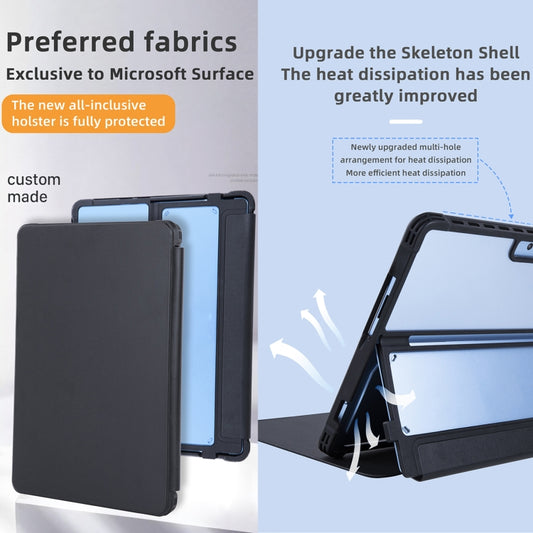 For Microsoft Surface Pro 9 / 10 / 11 Conjoined Acrylic Leather Tablet Case(Black) by bashfashion