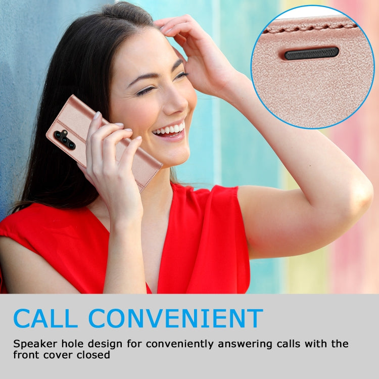 For Samsung Galaxy S24 FE 5G LC.IMEEKE Strong Magnetism Microfiber Leather Phone Case(Rose Gold) by LC.IMEEKE