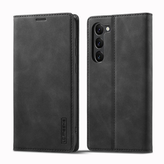 For Samsung Galaxy S25 5G LC.IMEEKE Strong Magnetism Microfiber Leather Phone Case(Black) by LC.IMEEKE