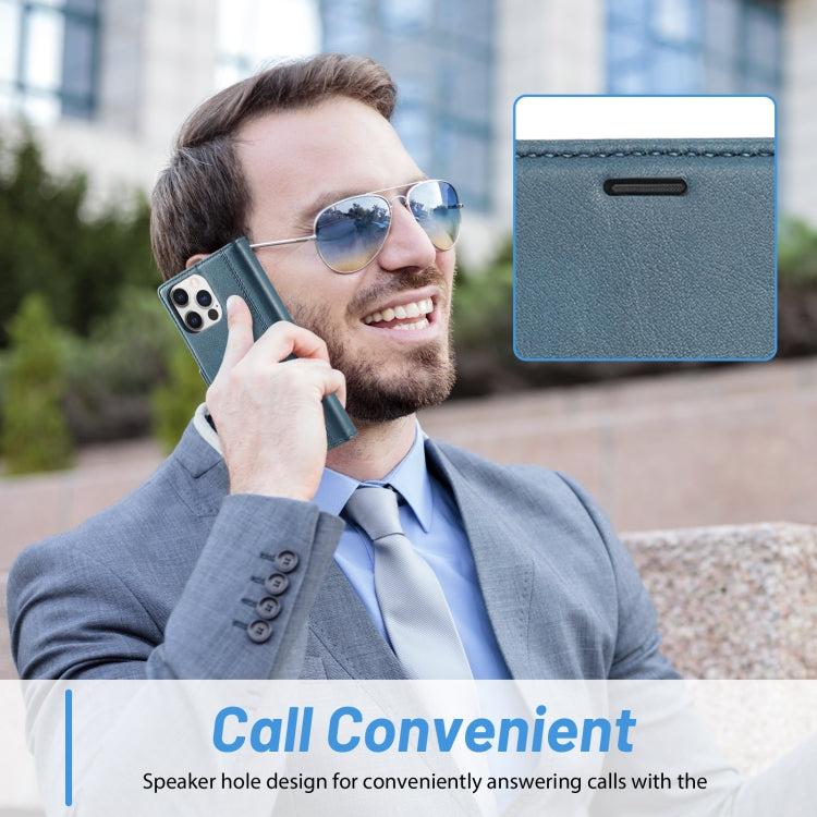 For iPhone 16 Pro Max LC.IMEEKE Skin-friendly Card Slots Leather Phone Case(Blue) by LC.IMEEKE